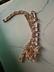 1980s Articulated Rhinestone Tiger Brooch