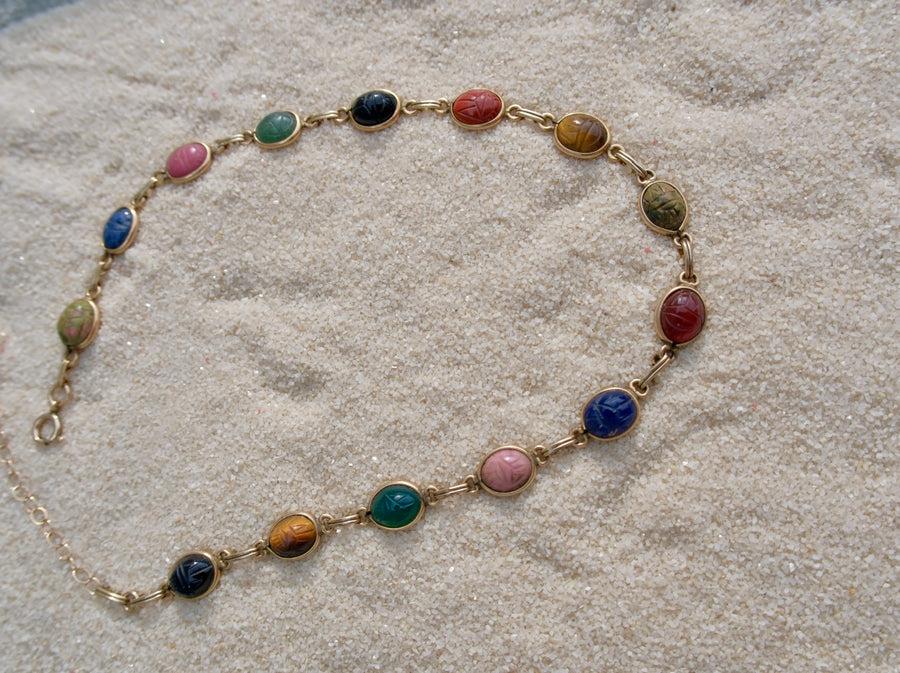 Layla Egyptian Revival Scarab Necklace - Stone Cooper