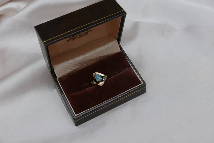 Vintage Mosaic Opal Leaf 10K Ring (6)