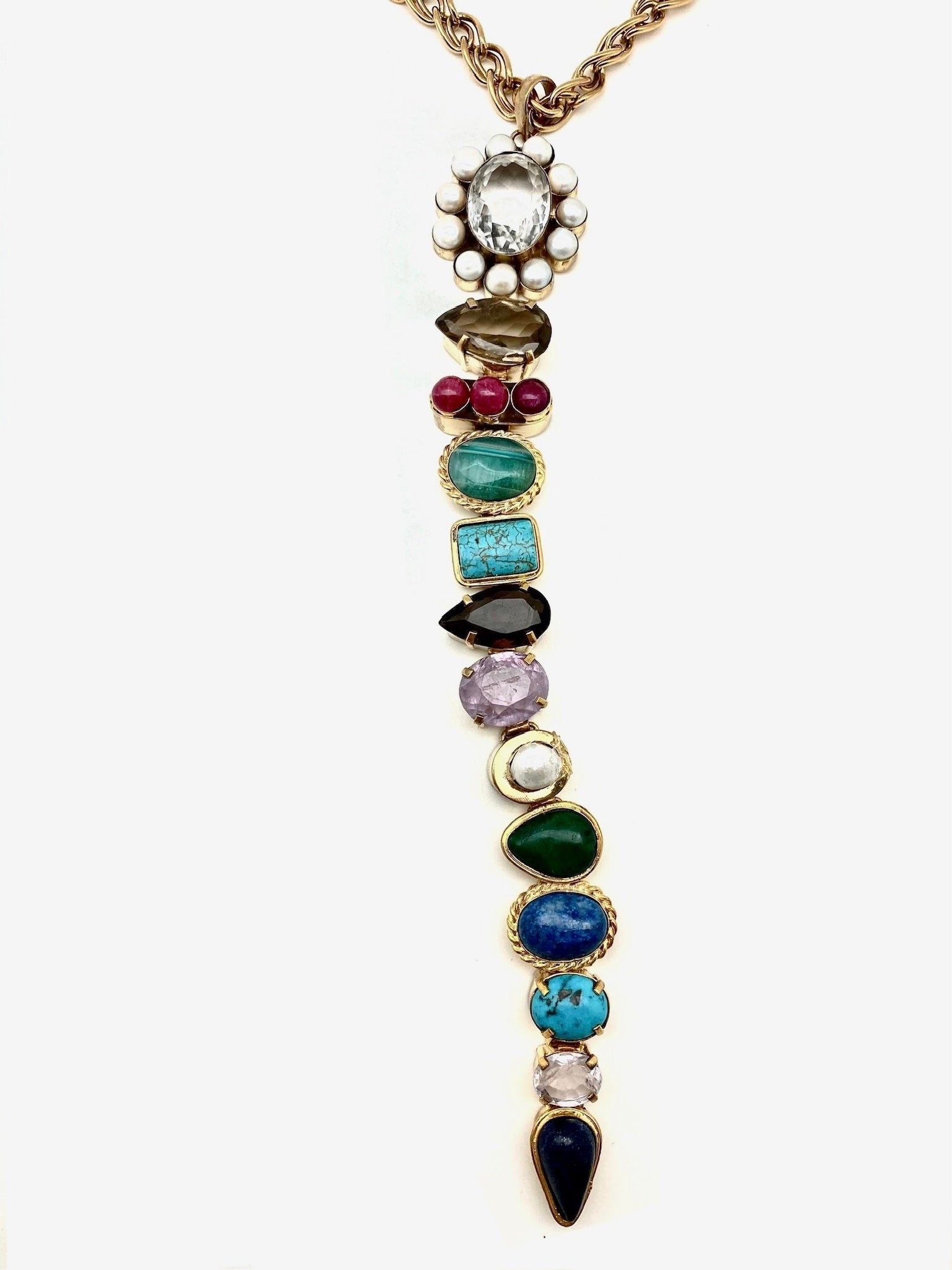 Shoreline Gemstone Tie Necklace - Stone Cooper