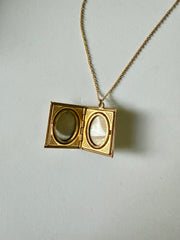 Rosa Guilloché Enamel Floral Book Locket - Stone Cooper