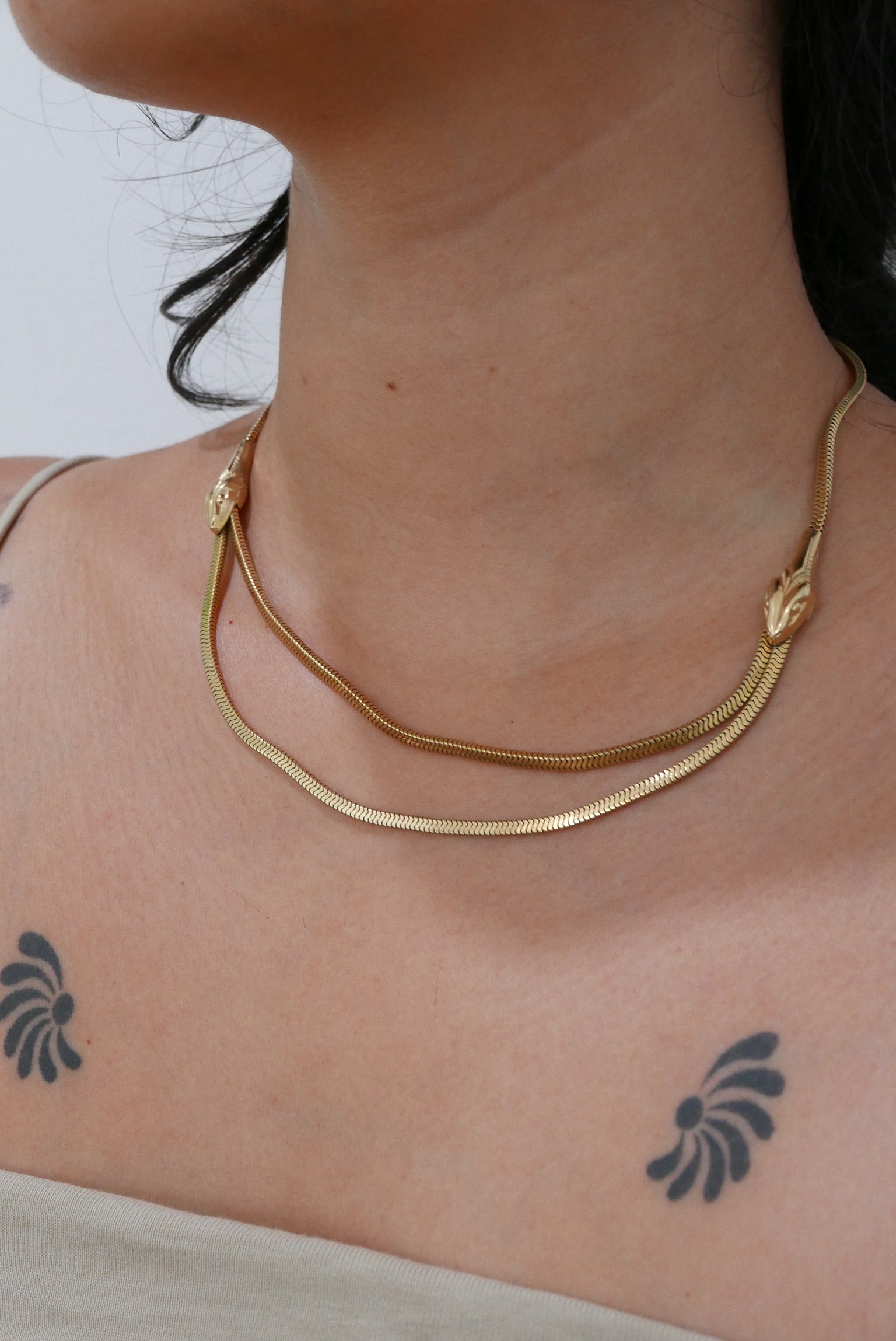 Sadie Vintage Gold Fill Snake Necklace