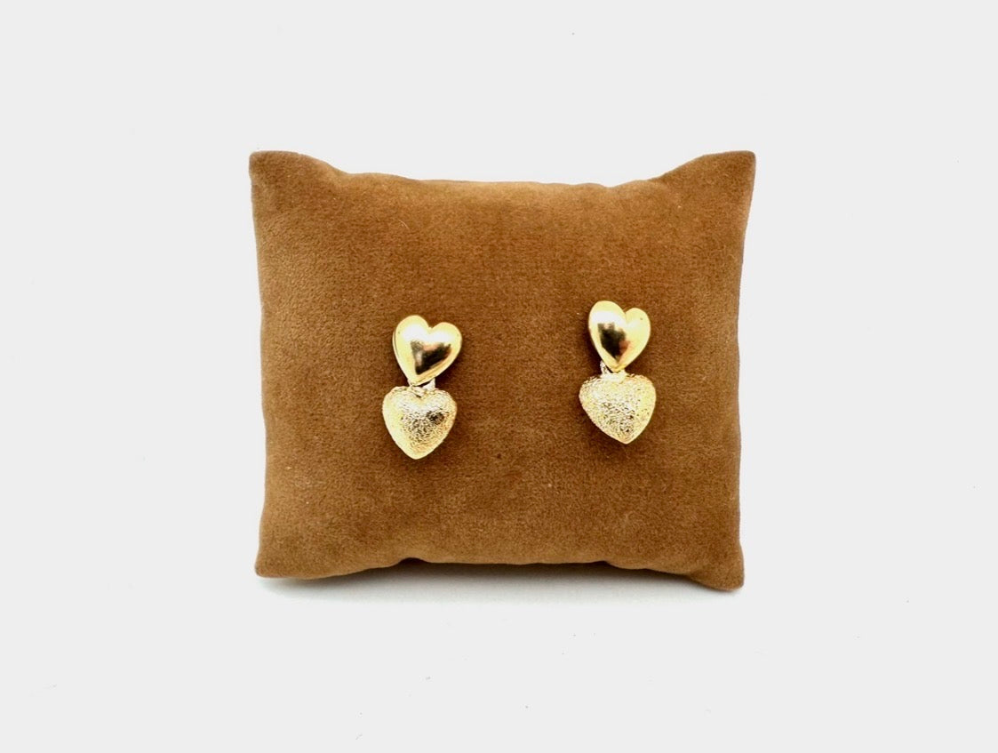 Gold Filled Twin Heart Earrings - Stone Cooper