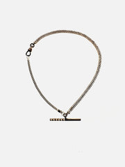 Nolan Antique Twisted T-Bar Watch Chain Necklace