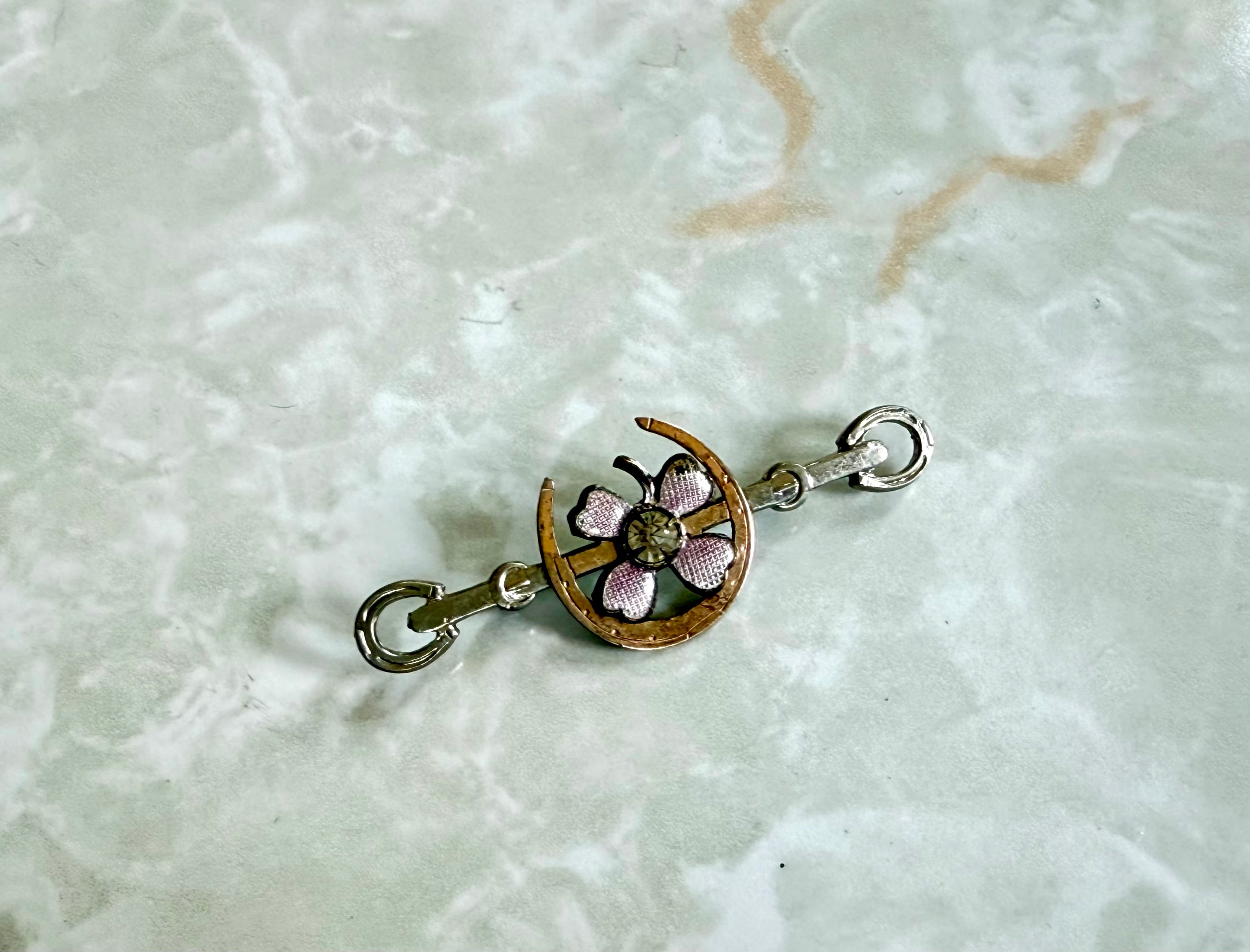 Lucky Clover and Horseshoe Vintage Lapel Pin