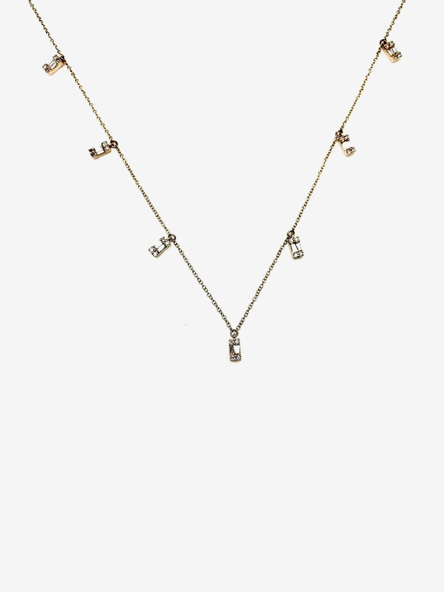 Diamond Baguette Fringe Necklace (14K)
