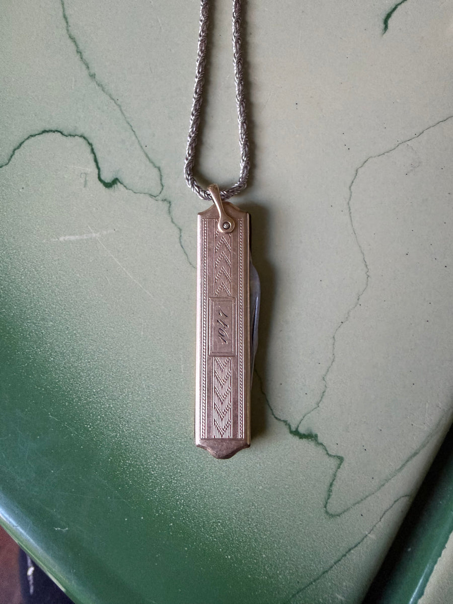 1947 / ‘JG’ Gold-Filled Pocket Knife Necklace
