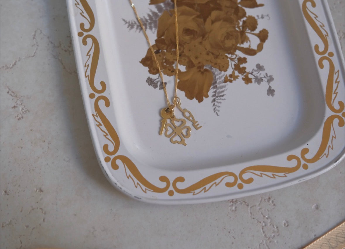 Vintage 14K Good Luck Charm Necklace - Stone Cooper