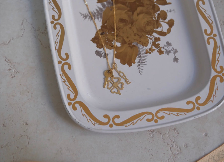 Vintage 14K Good Luck Charm Necklace - Stone Cooper