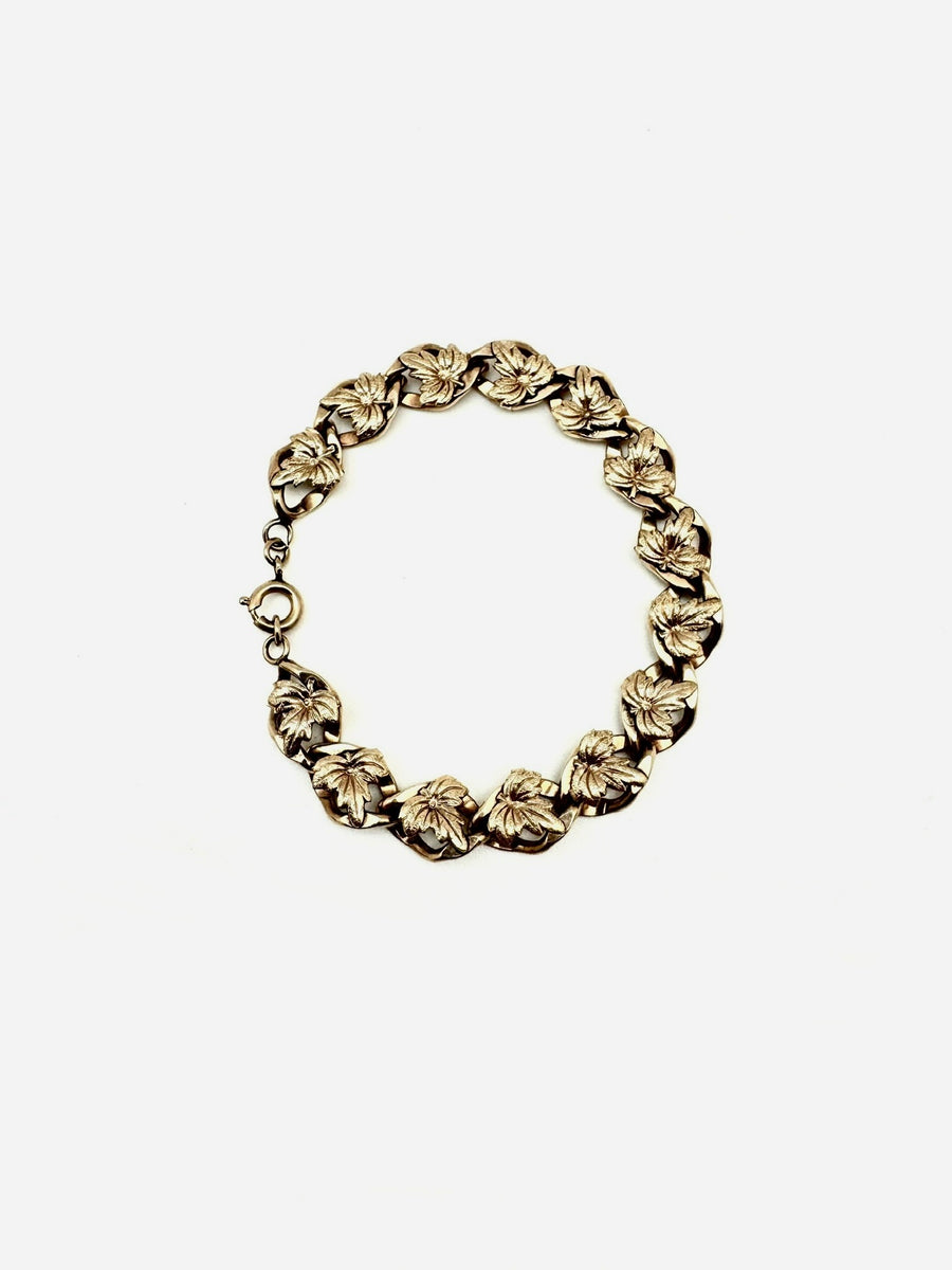 Anjeli Vintage Gold-Fill Leaf Bracelet