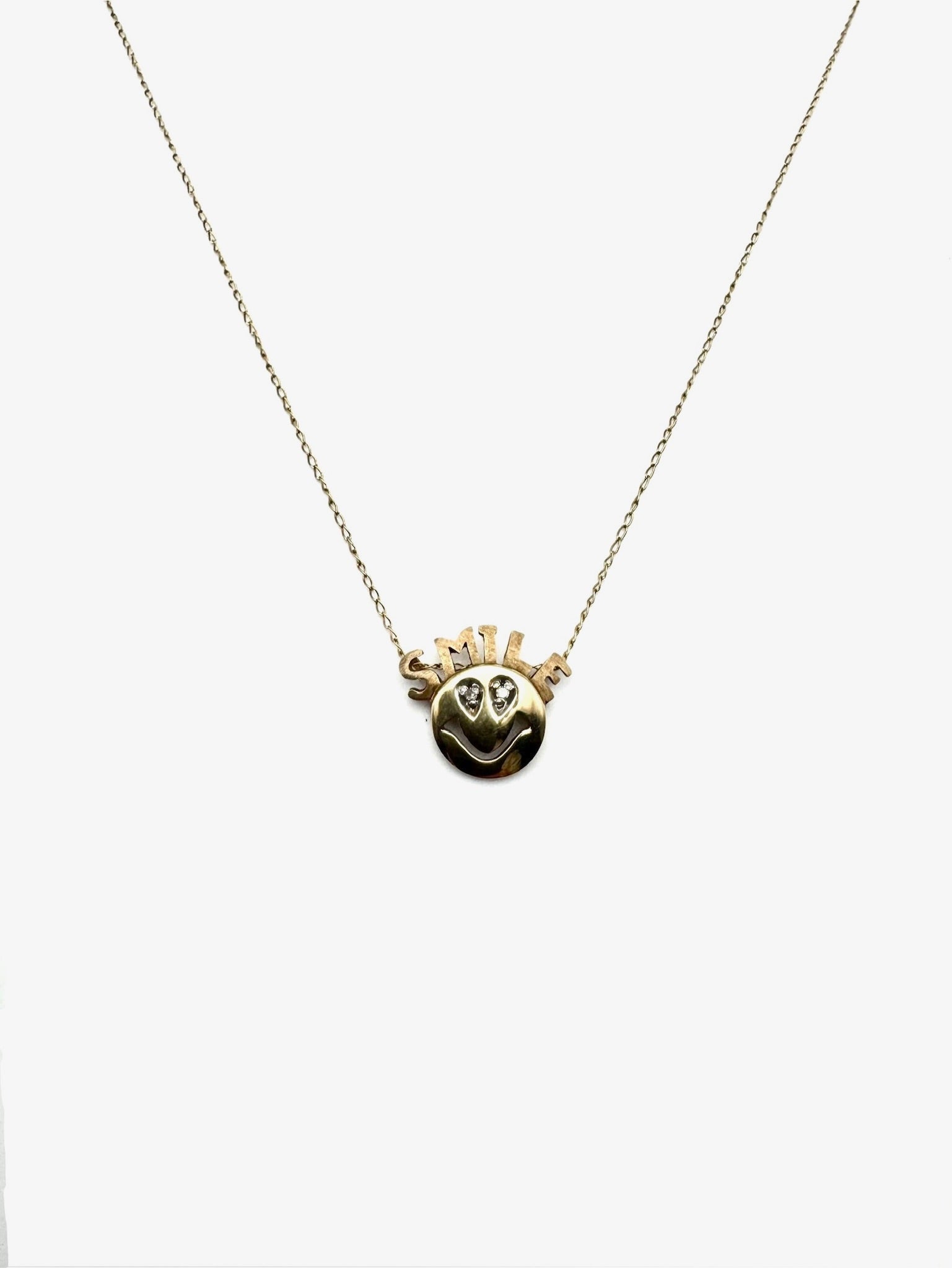 Retro Diamond Smile Necklace (14K) - Stone Cooper