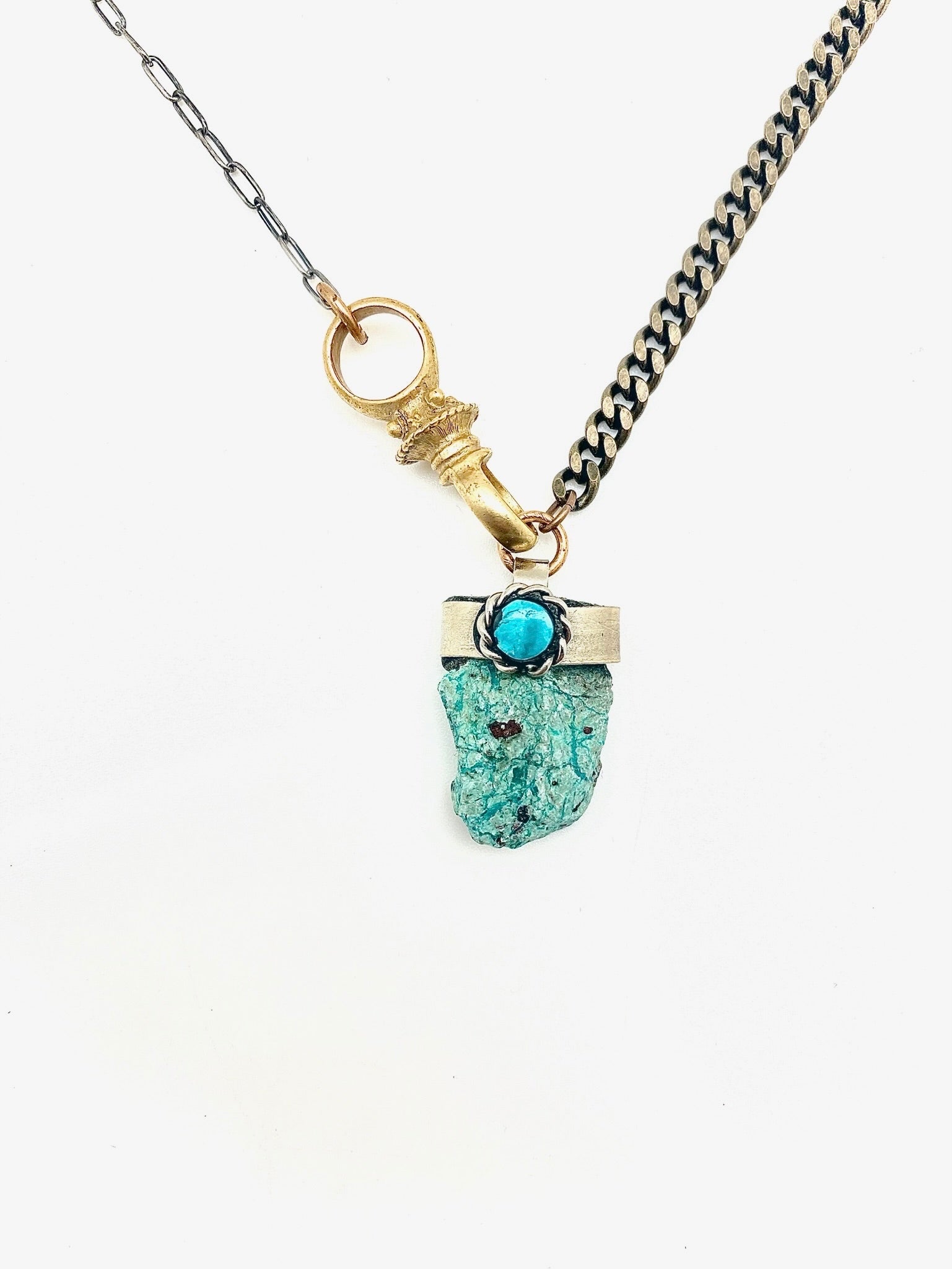 ネックレス・チョーカー [LAN ARCHIVE_official][1063] Broad Stone Necklace Rolling Stone Necklace: Pyrite or Turquoise | Stone Cooper