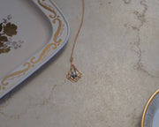 10K Antique Lavaliere Pearl Flower Necklace - Stone Cooper