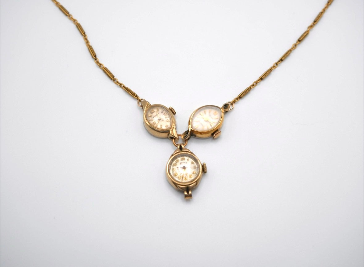 Echoes of Time - Vintage Watch Necklace - Stone Cooper
