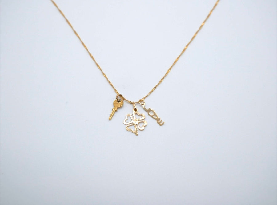 Vintage 14K Good Luck Charm Necklace - Stone Cooper