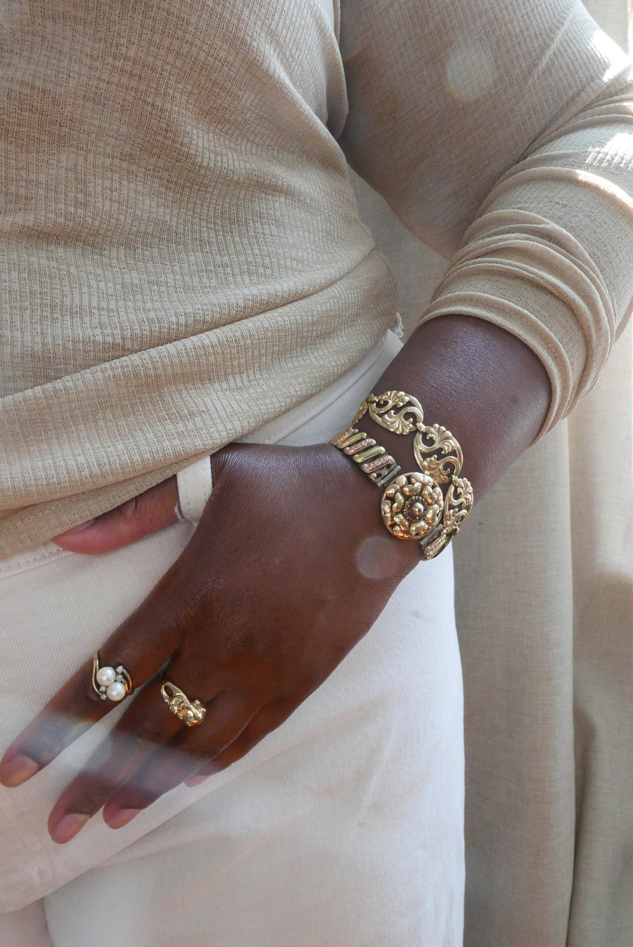 Dorris Vintage Gold-Fill Leaf Bracelet