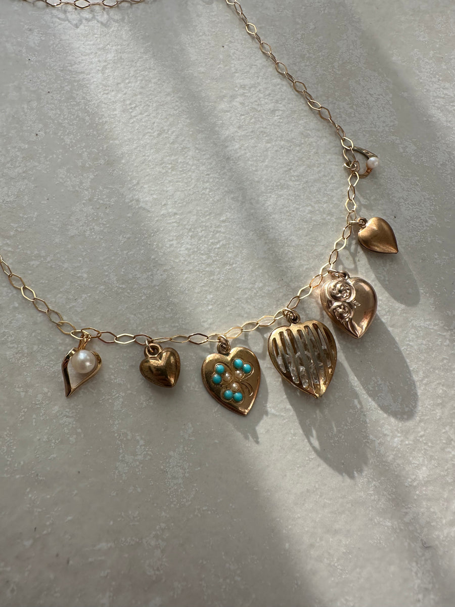 Nonnie Vintage Heart Charm Necklace