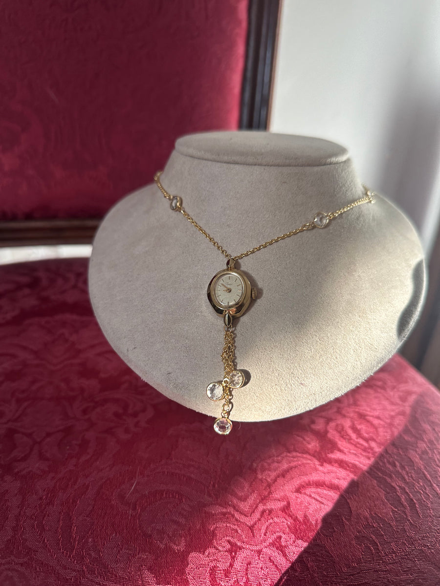 Crystal Chandelier Watch Necklace