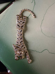 1980s Articulated Rhinestone Tiger Brooch
