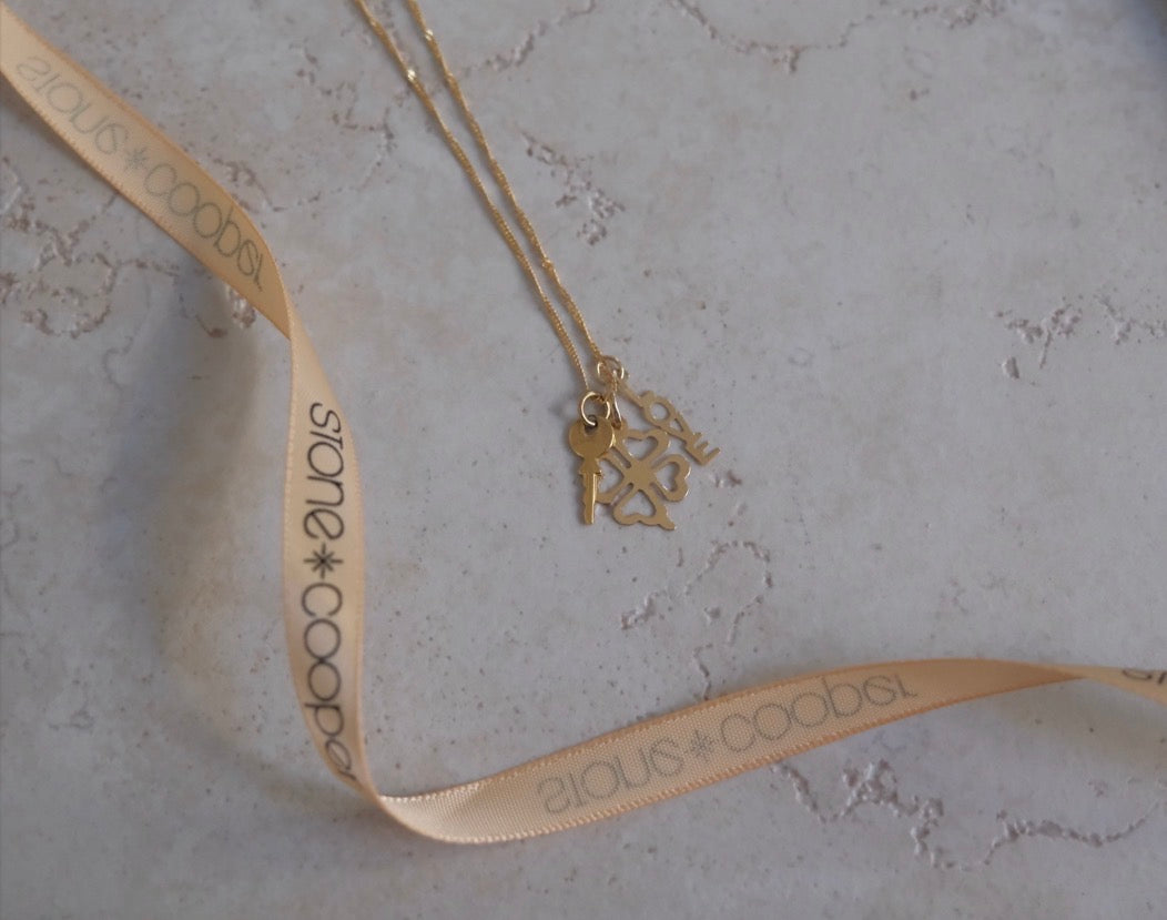 Vintage 14K Good Luck Charm Necklace - Stone Cooper