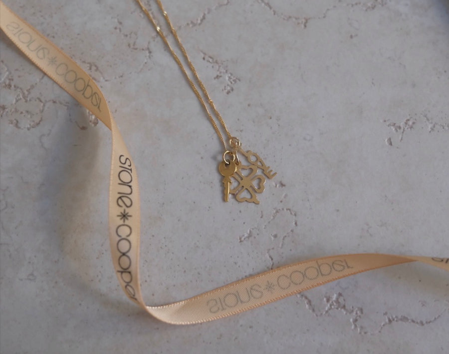 Vintage 14K Good Luck Charm Necklace - Stone Cooper