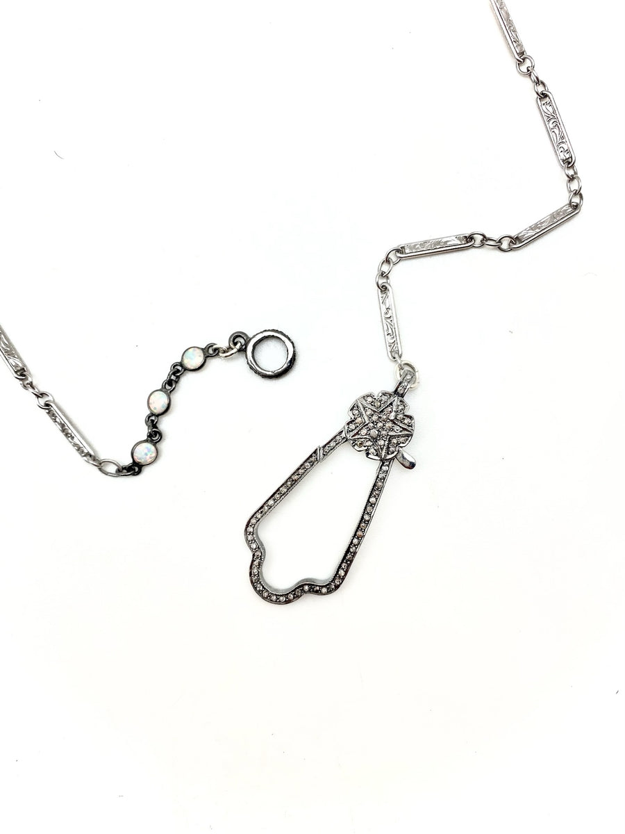 Lizette Opal Diamond Clasp Necklace