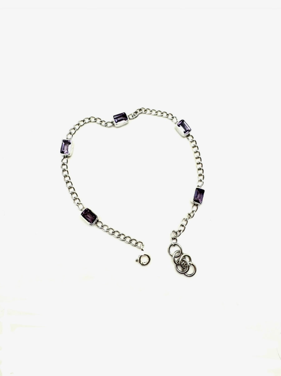 Garnet, Topaz or Amethyst Baguette Bracelet - Stone Cooper