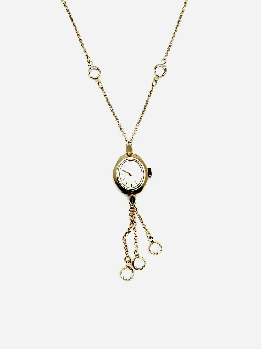 Crystal Chandelier Watch Necklace