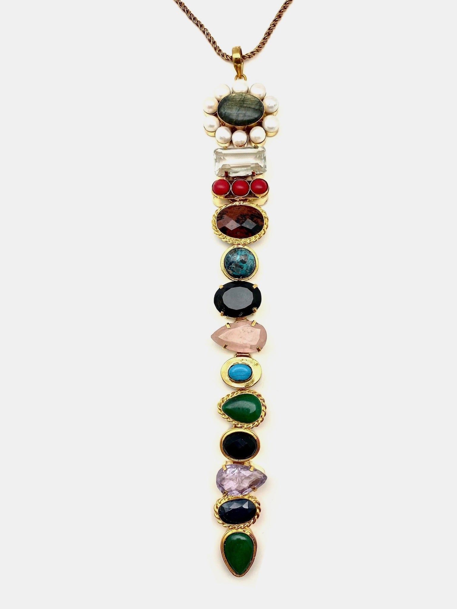 Boardwalk Gemstone Tie Necklace - Stone Cooper