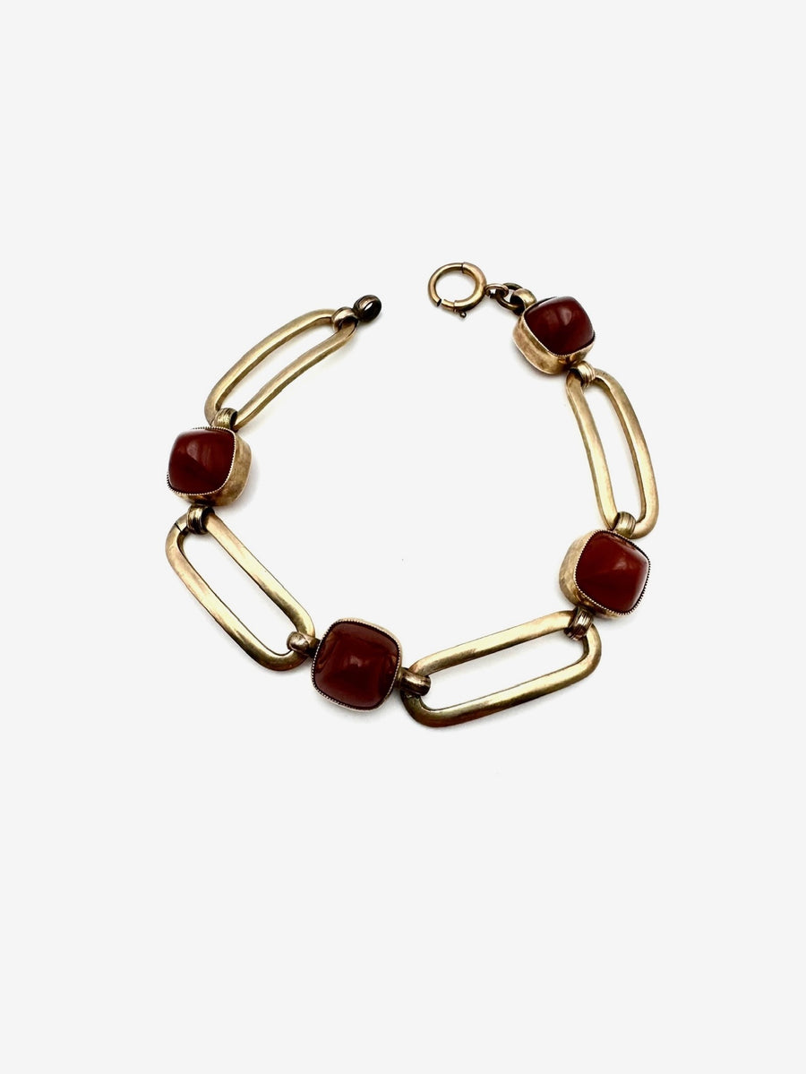 Carnelian Vintage Gold-Fill Bracelet