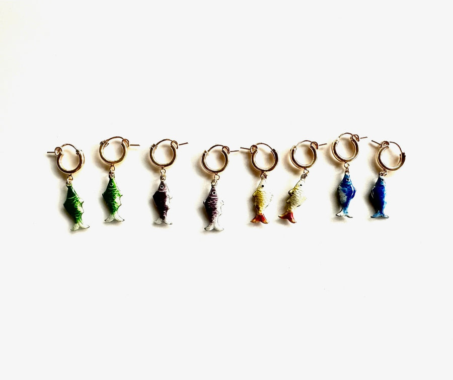 Lucky Vintage Fish Hoops (4 colors) - Stone Cooper