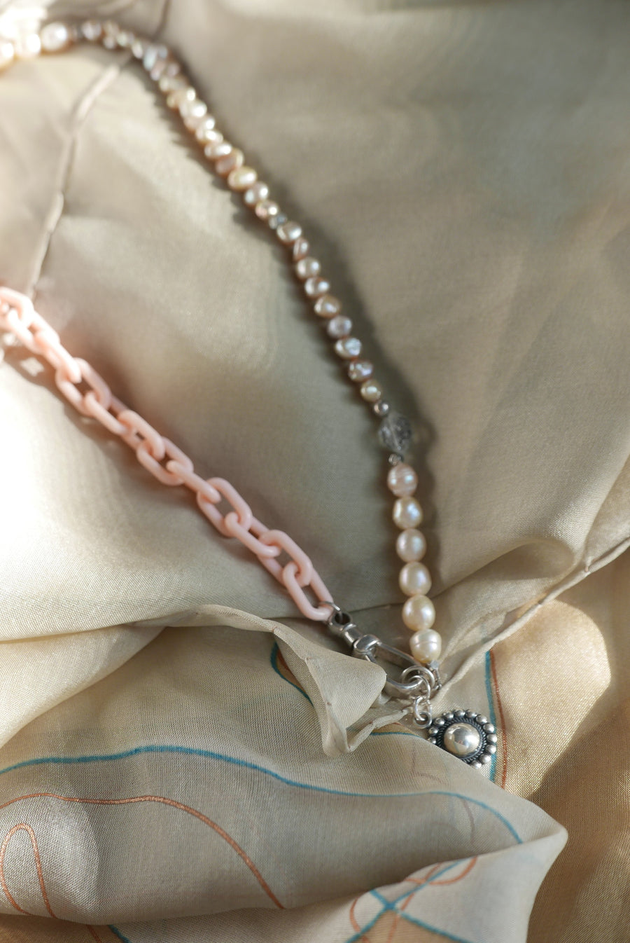Chloe Pearl Charm-Holder Necklace