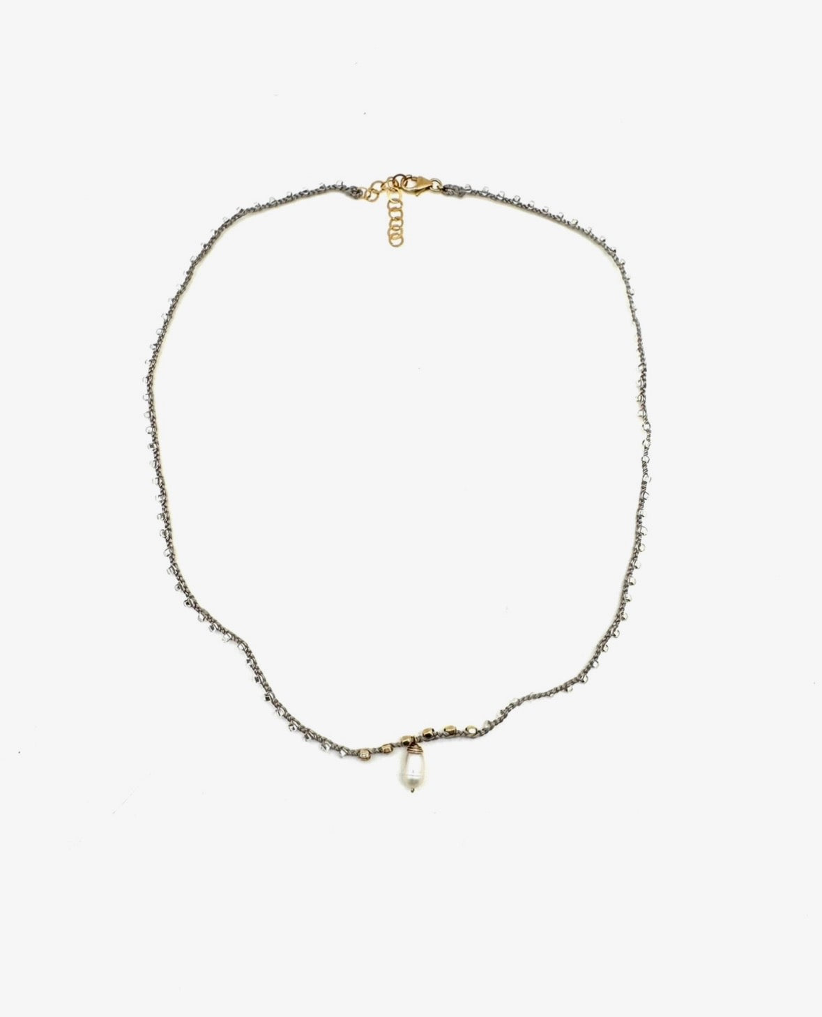 Crocheted Pearl, Gold-Fill Necklace - Stone Cooper