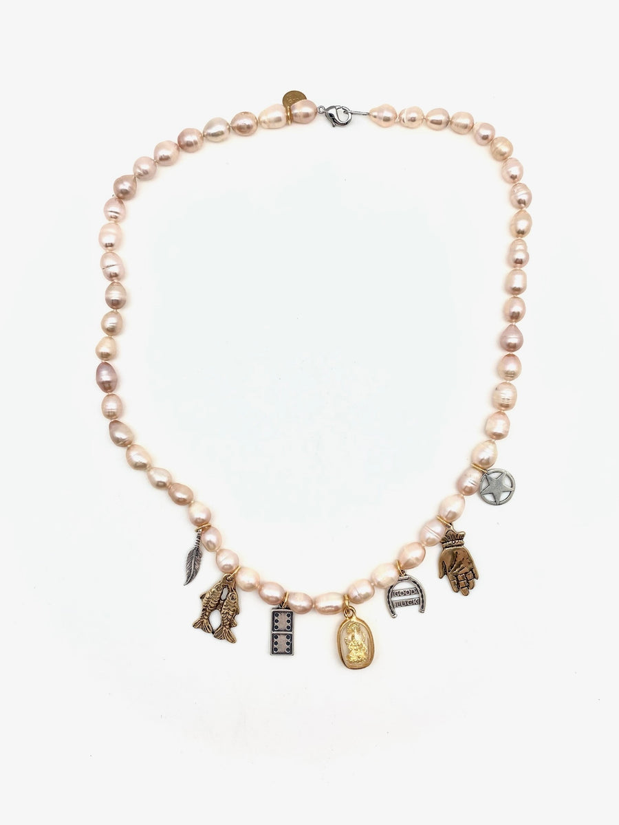 Whimsy Pearl Charm Necklace