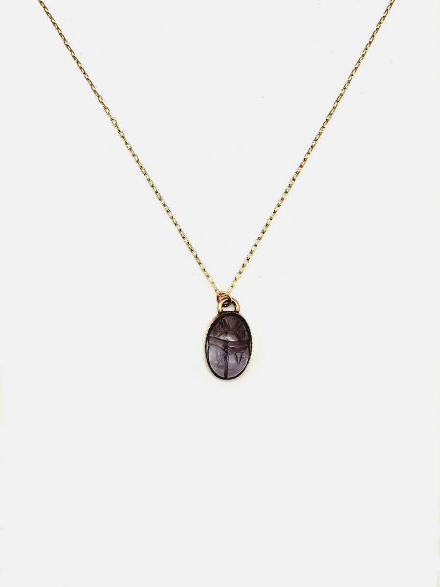 Aurilla Amethyst Scarab Necklace