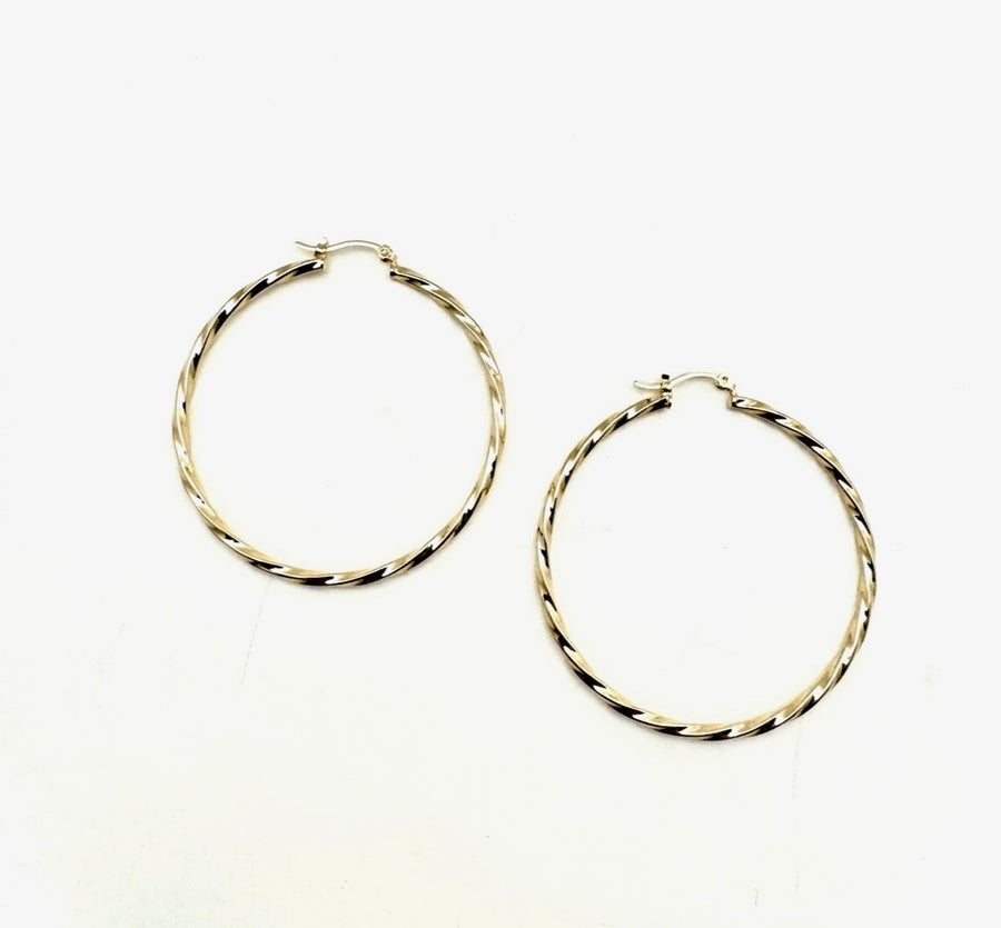 Gold Filled Twist Hoops - 1.5" or 2" - Stone Cooper