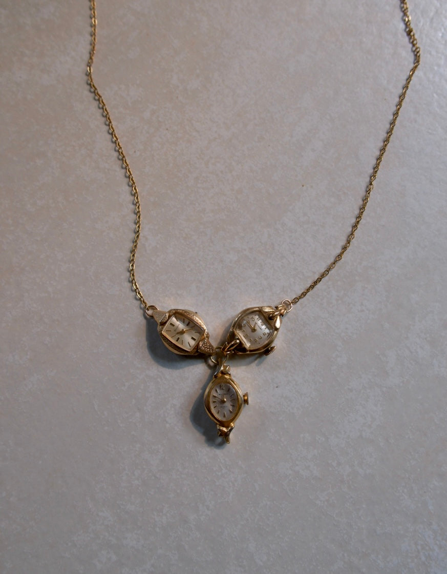 Whispers of Yesterday - Vintage Watch Necklace - Stone Cooper
