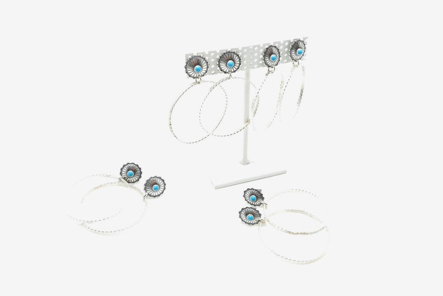 Turquoise conch mini stud-hoops
