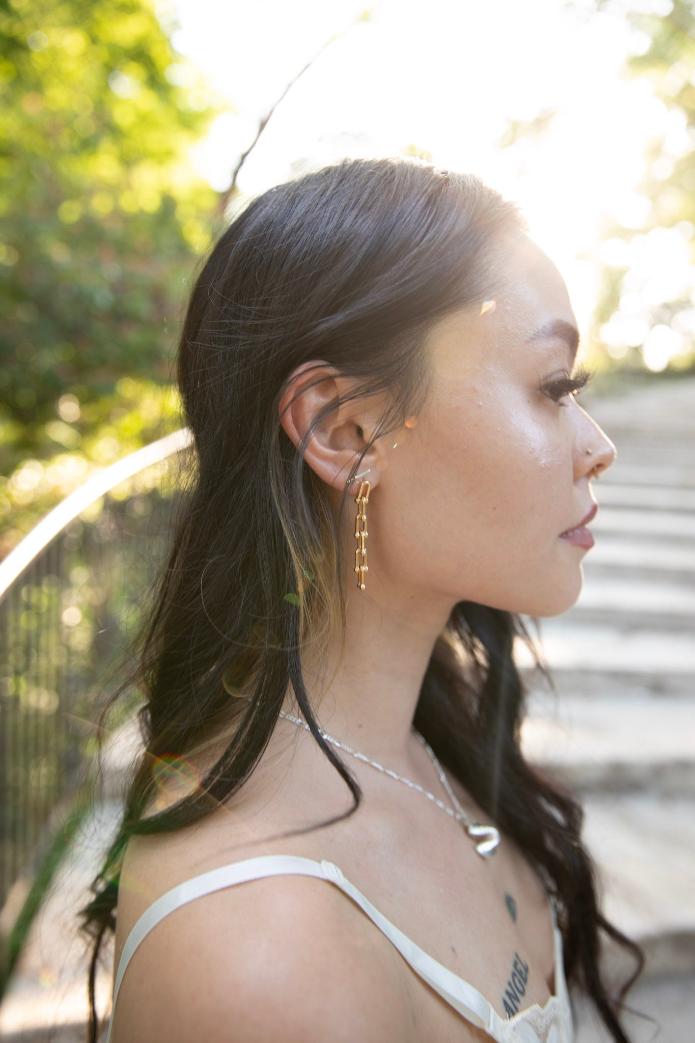 Chain-Link Gold Fill Earrings - Stone Cooper