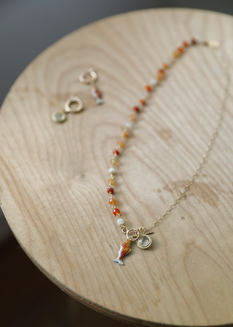 Lucky Fish Necklace Stone Cooper