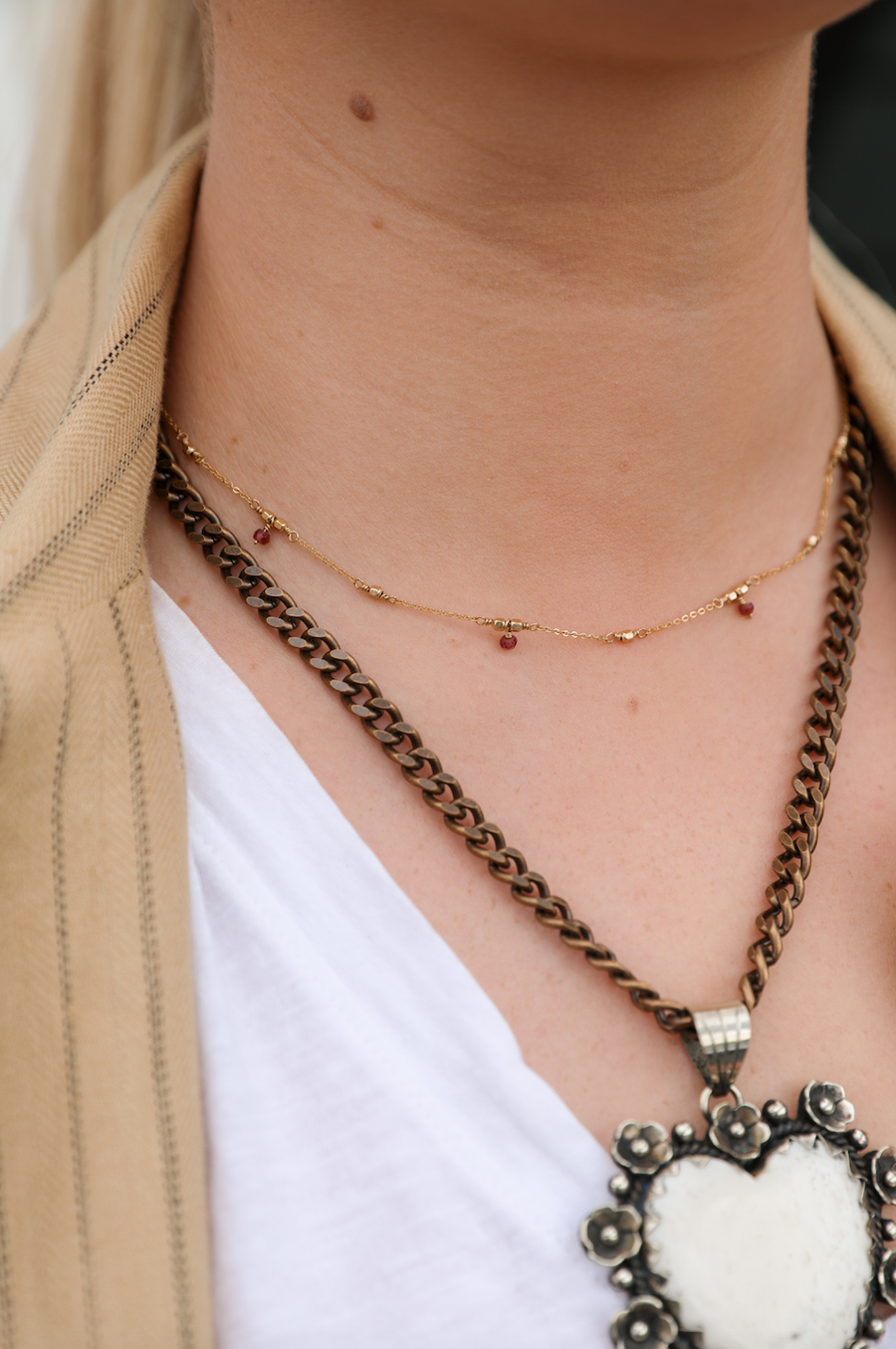 Garnet Adirondack Drop Necklace