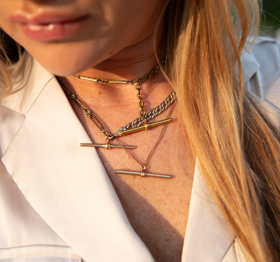 Francisco Two-Toned T-Bar Necklace