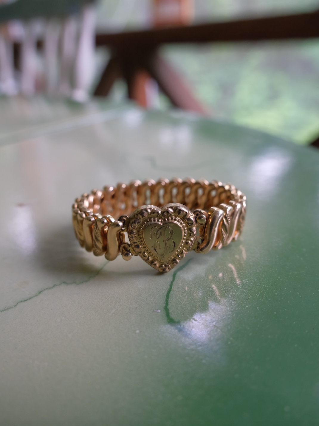 Letter 'B' Antique Sweetheart Expansion Bracelet