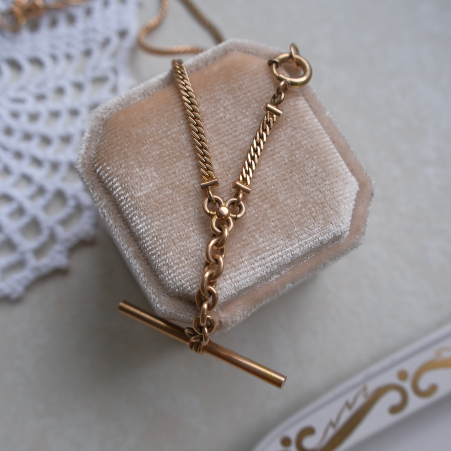 Mary Gold-Filled T-Bar, Watch Chain Necklace