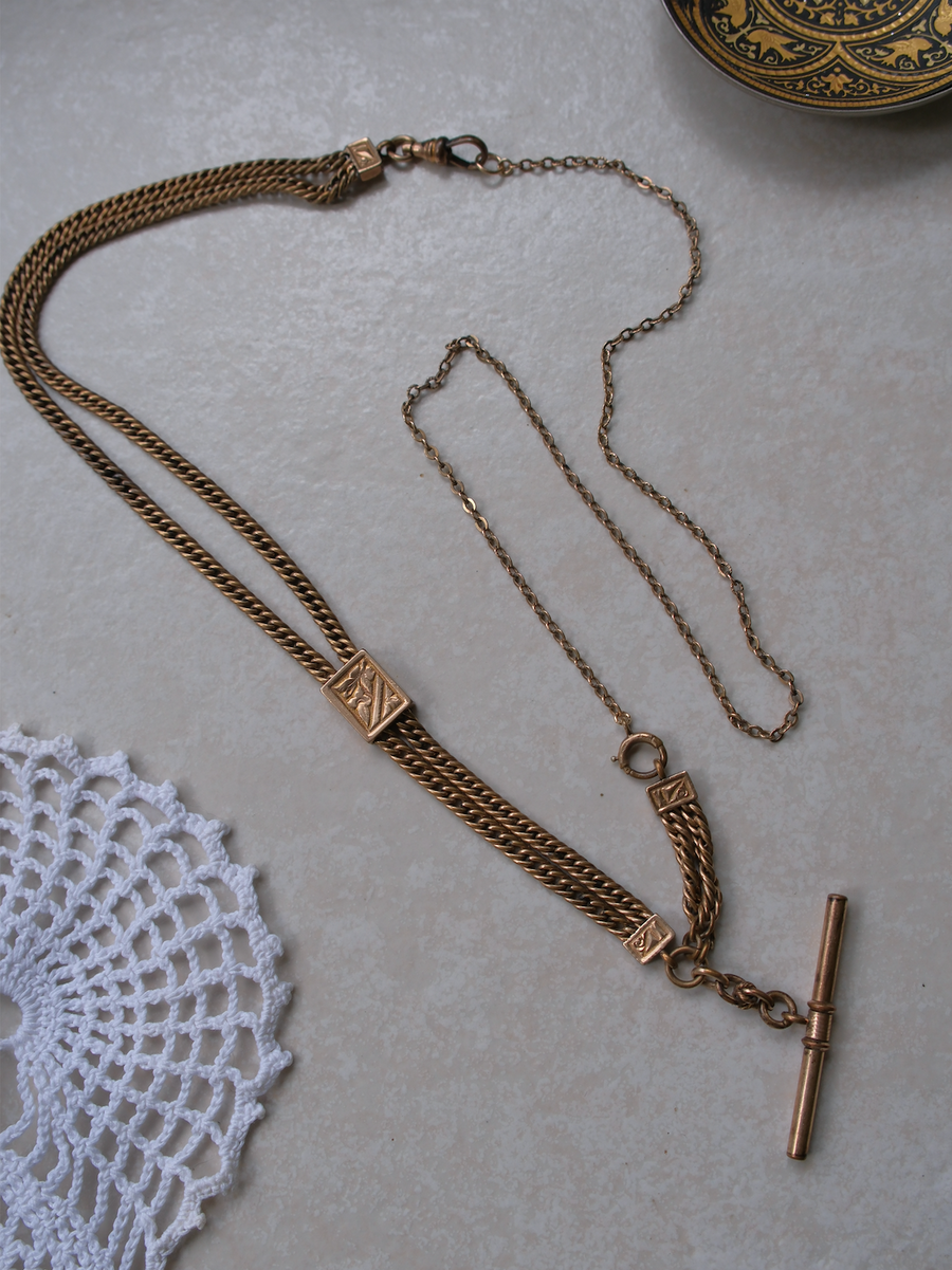 Stavroula Gold-Filled Watch Chain, T-Bar Necklace