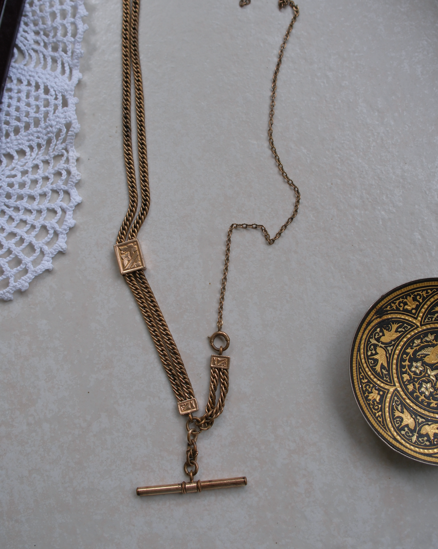 Stavroula Gold-Filled Watch Chain, T-Bar Necklace
