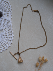 Agatha Fob, Gold-Filled T-Bar Necklace