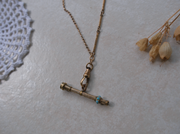 Dolores Gold-Filled Turquoise T-Bar Necklace