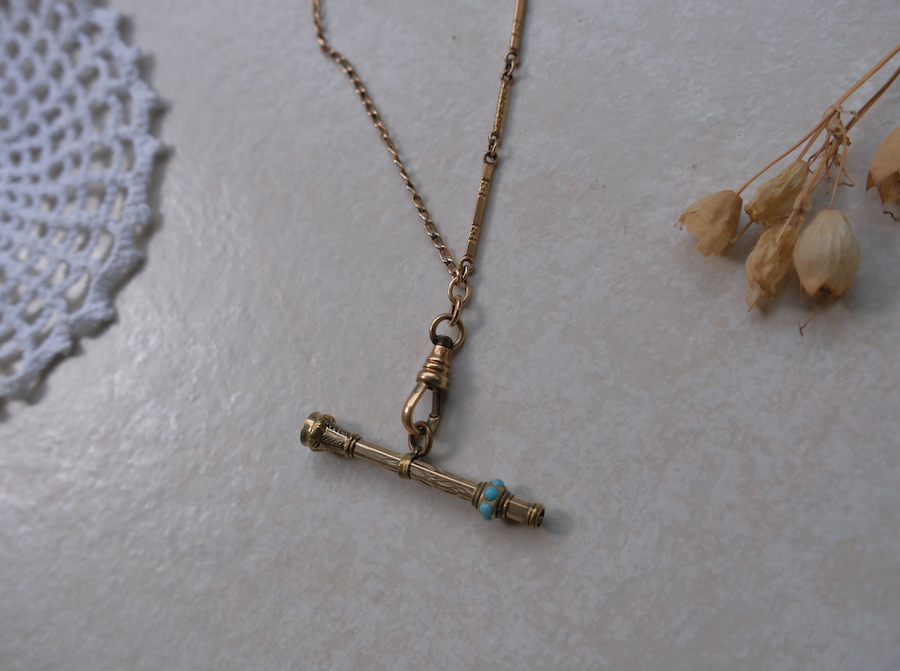 Dolores Gold-Filled Turquoise T-Bar Necklace