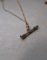 Dolores Gold-Filled Turquoise T-Bar Necklace